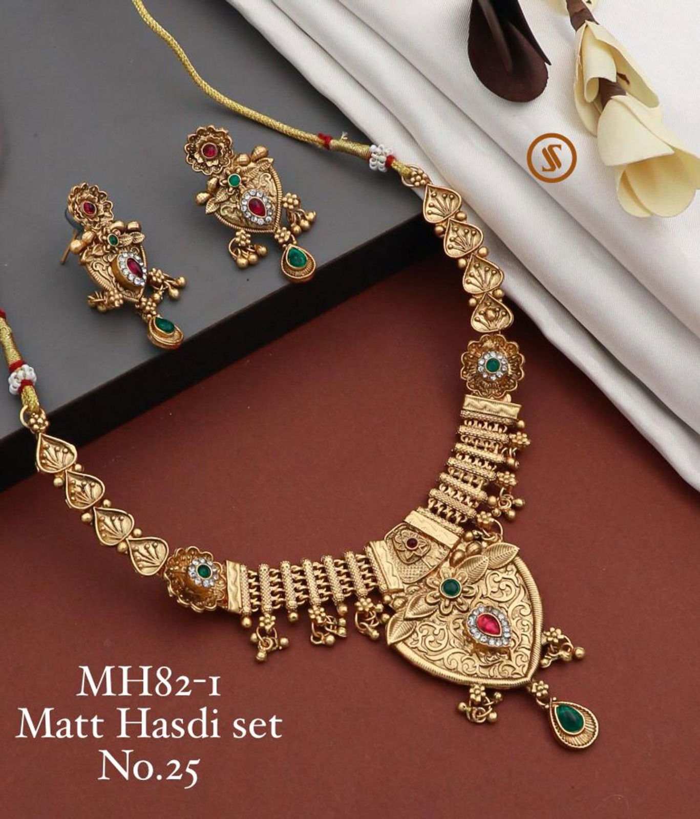 08 Mh Brass High Gold Matte Hasadi Set Wholesale Price In Surat